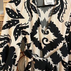 Zara cream and black maxi dress